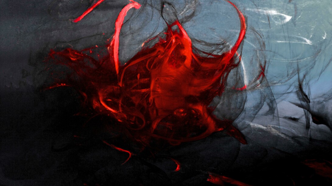 Fotografía de sangre de la fase menstrual del ciclo mensual de una mujer