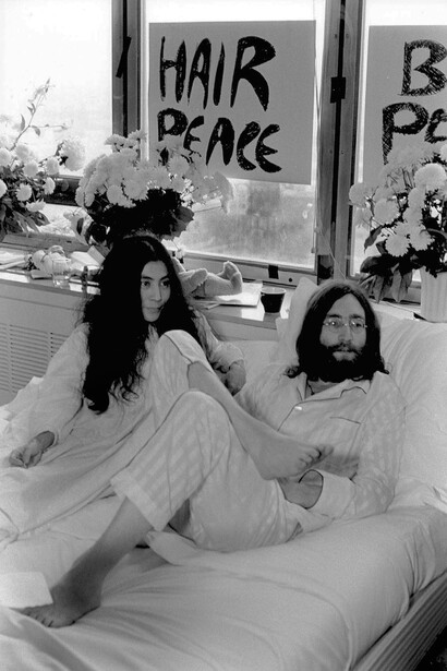 Bruno Vagnini,  Ben-In, John Lennon e Yoko Ono, Montreal, 1969, Photo © Bruno Vagnini