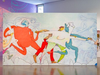 Thomas Lanigan-Schmidt, Catalina Schliebener Muñoz, and Gladys Nilsson, Alive and kicking, exhibition view. Courtesy of the Colby College Museum of Art
