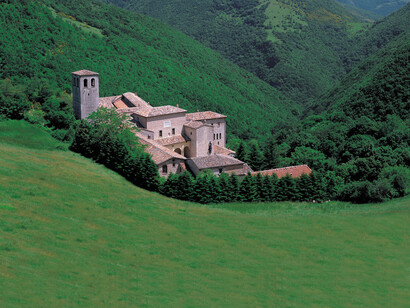 Fonte Avellana Monastery in Marche, Italy. Photo by Tourismo Marche