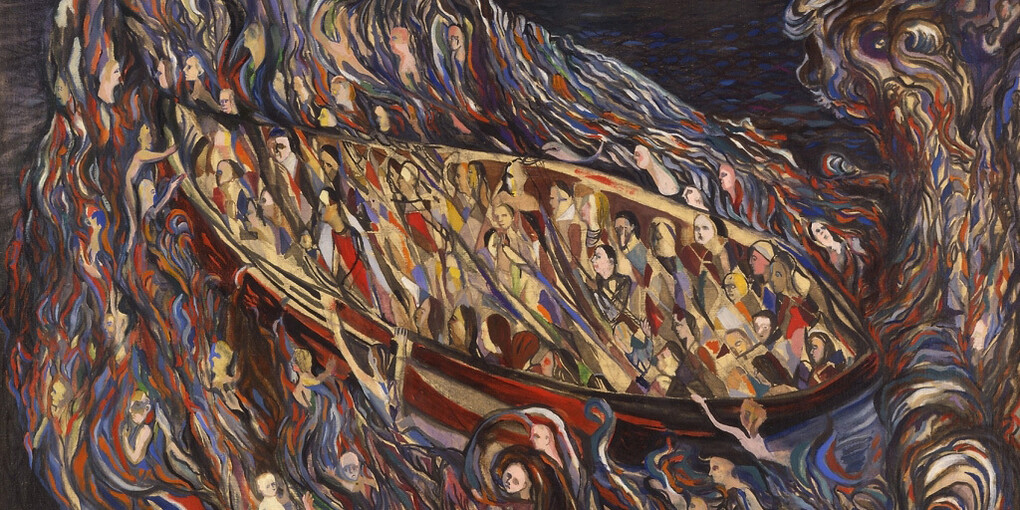 Maria Helena Vieira da Silva (1908-1992), «História Trágico-Marítima ou Naufrage», 1944. Óleo sobre tela. 81,5 x 100 cm. Museu Calouste Gulbenkian – Coleção Moderna. Fotografia: Mário de Oliveira
