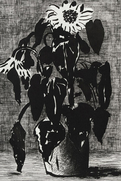 David Hockney, Sunflower I, 1995. Courtesy of Galerie Lelong