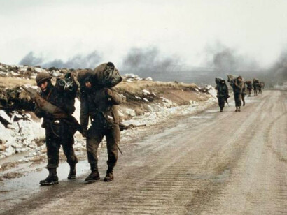 Soldiers during the Falklands War