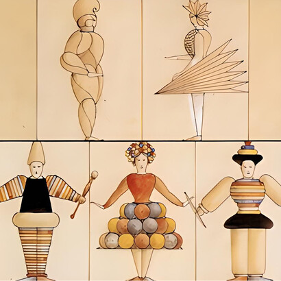 Bocetos de los trajes para los bailarines, 1924-1926, Triadisches Ballett