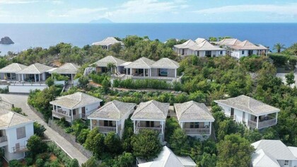 An aerial view of Villa Marie at St Barts