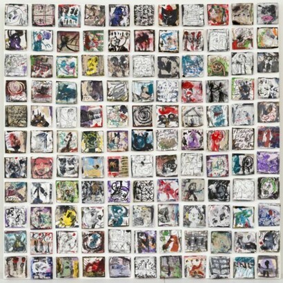 Gene Mann, Mythologie Quotidienne, 2014, Mixed media on board, 44 x 44 inches (111.8 x 111.8 cm)