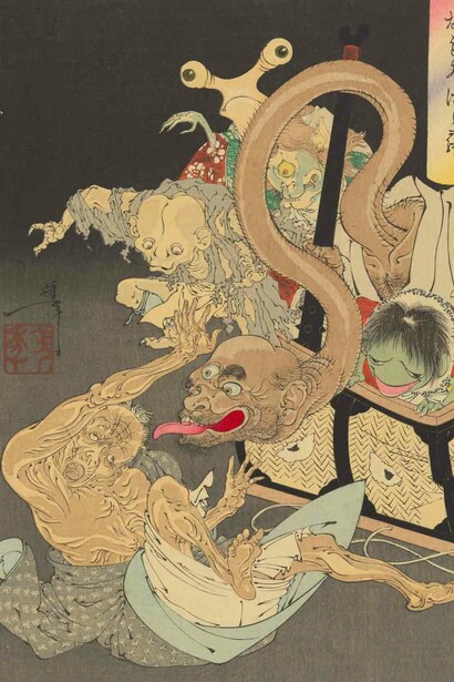Masami Teraoka and japanese ukiyo-e prints, artwork in exhibition. Courtesy of the National Gallery of Australia