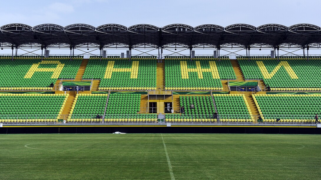 La tribuna dell'Anzhi Arena