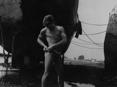 Keith Vaughan, Boy under Beached Ship Hull, 1939 © the estate of Keith Vaughan, by courtesy of Austin/Desmond Fine Art