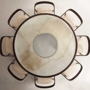 Round Dining Table and Curved Back Chairs by Joaquim Tenreiro at R & Company