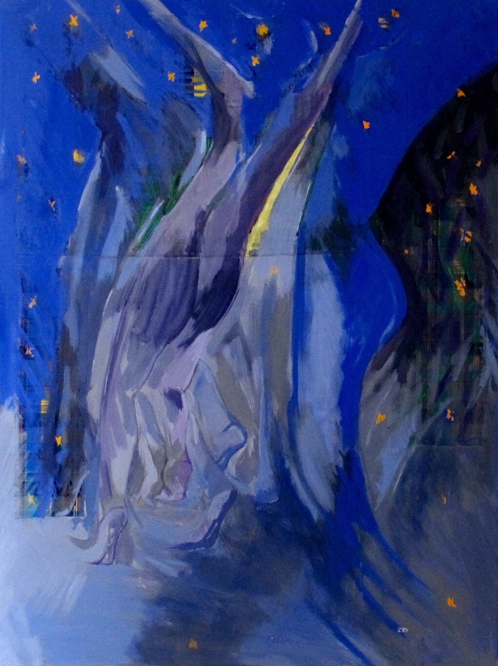 Joan Dubique, Storyteller, 2014, 110 x 148 cm, mixed media on canvas, © Joan Dubique