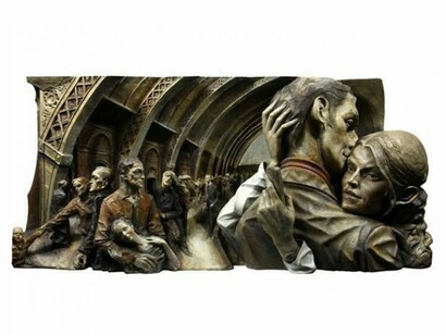 Paul Day, Station Lovers, 51 x 110 x 28 cm, Bronze, POA