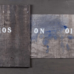 Alfredo Rapetti Mogol - Io sono io - Acrilico su piombo e ferro cm 70x85 2016