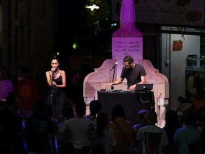 Salwa Jaradat sang with all her heart in front of a packed crowd in Hammana, Lebanon