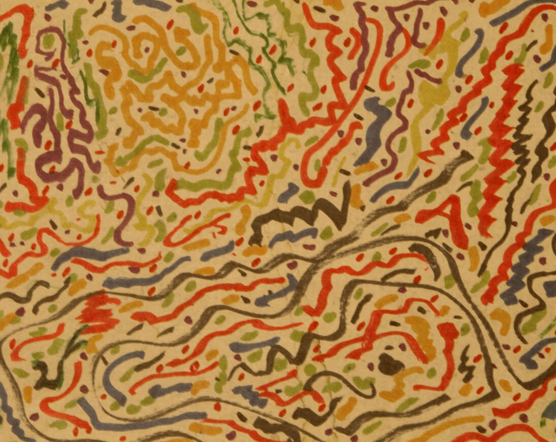 Jack Kerouac, Senza Titolo, N.D., olio e pennarello, 14 x21,2 cm