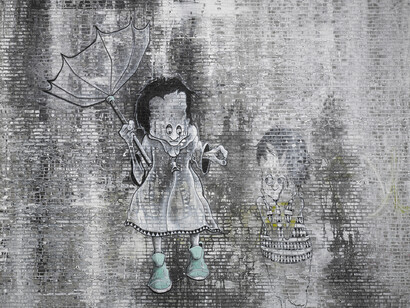 Miranda Donovan, Nothing to Fear, 2015, Acrylic, Auto Paints & Mixed Media on Board, 122 x 140 cm 