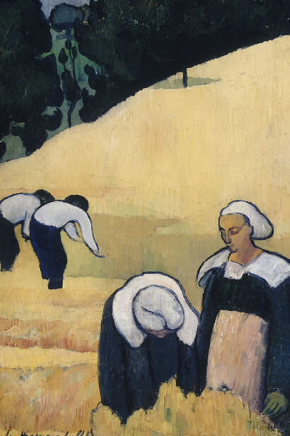 Emile Bernard, La moisson, 1888, Huile sur toile, 61 x 50,7 cm, Paris, musée d’Orsay, © RMN-Grand Palais (musée d'Orsay) / Jean-Gilles Berizzi