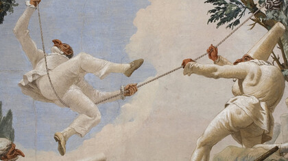 Giandomenico Tiepolo, Altalena con Pulcinella, Venezia, Ca' Rezzonico