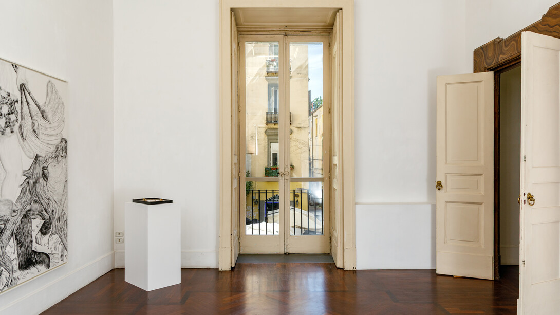 Artisti vari, Dove il futuro fu, il passato sarà, il forse è, vista della mostra. Cortesia di Galleria Tiziana Di Caro. Foto di Danilo Donzelli