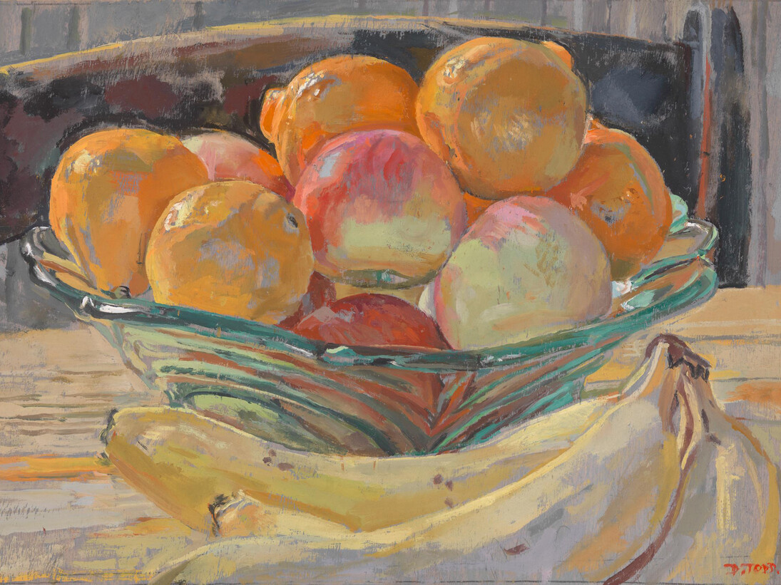 Daphne Todd, Fruit in a Green Glass Bowl