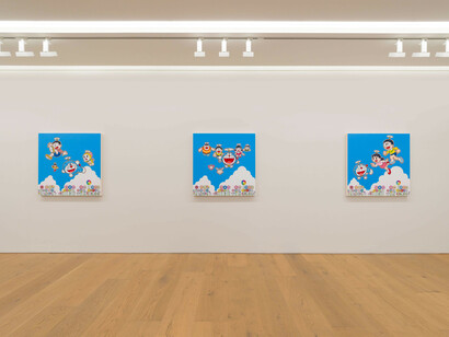 View of the exhibition Superflat Doraemon at Perrotin Tokyo
Photo: Kei Okano ©2019 Takashi Murakami/Kaikai Kiki Co., Ltd. All Rights Reserved. Courtesy Perrotin