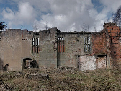 The ruins of Beaudesert Hall, Cannock Chase, Staffordshire, England