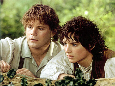 Sam y Frodo, hobbits y miembros de La comunidad del anillo en la saga de El Señor de los Anillos