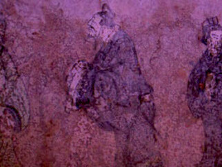 Fresco de la época de la dinastía han occidental (202 a. C. — 9. d. C.) que muestra a Confucio y a Lao-Tse