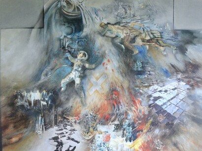 «Un lugar en el tiempo» (1983), detalle, serie Testimonios, acrílico