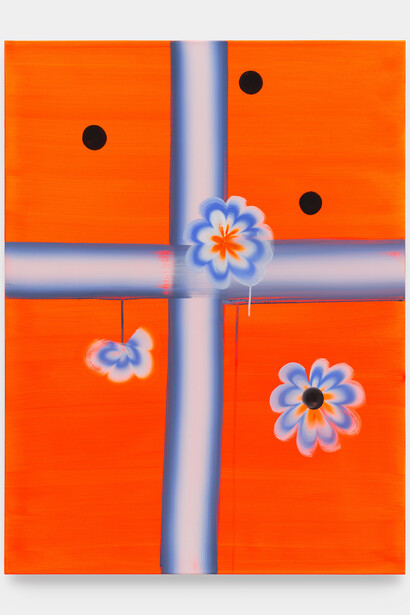 Wanda Koop, Orange - Bouquet, 2023. Acrylic on canvas, 48 x 36 in (121.9 x 91.4 cm). Courtesy of the artist and Night Gallery
