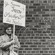 Pierre Gaudard, Manifestation des chômeurs de l’est de Montréal, Québec (détail), 1969. Avec l'aimable autorisation du National Gallery of Canada