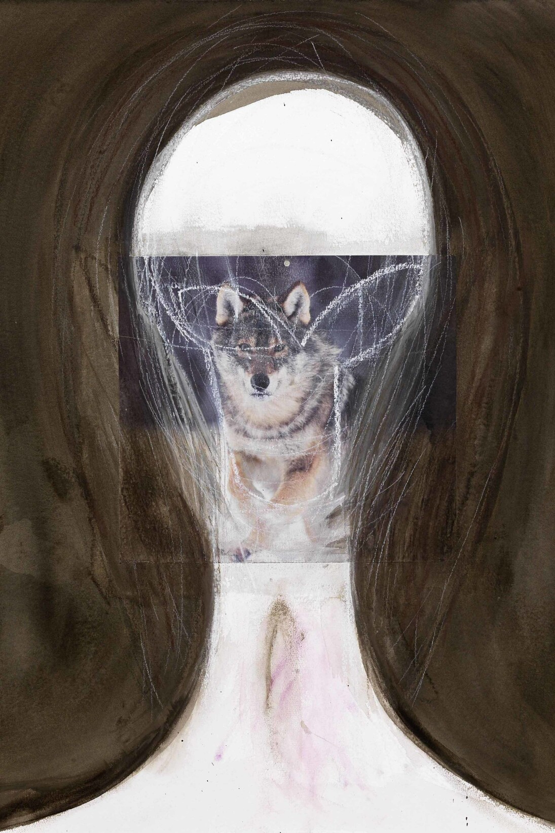 Huma Bhabha, Untitled, 2013, Collage, crayon, ink and pastel on paper, 76 x 57.5 cm, 30 x 22 3/4 in