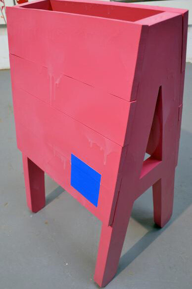 Nate Cassie, A-Frame for Chris, mixed media, 23 x 13 x 7"
