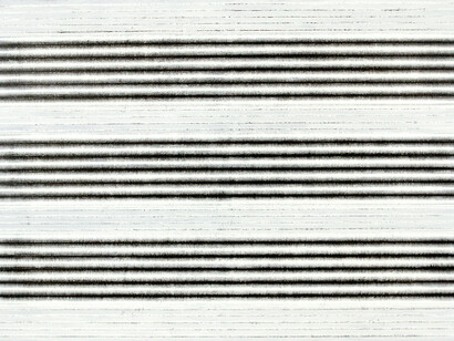 Yazid Oulab, Untitled (VII), 2015, Oil on canvas and plumb lines, 130h x 195w cm, Courtesy of Selma Feriani Gallery and the artist