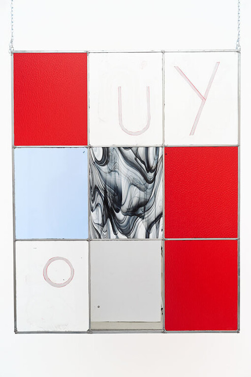 Dashiell Manley, In Company: 27 – your (partial, one of one), Paper, glass, polymer medium, zinc, 61 x 49 inches, 2014
