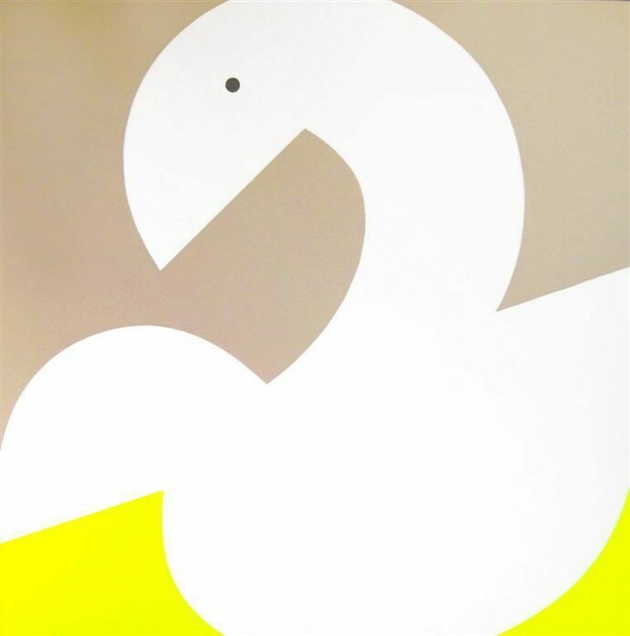 Ester Grossi, Cigno Reale, acrilico su tela, 100 x 100 cm, 2015