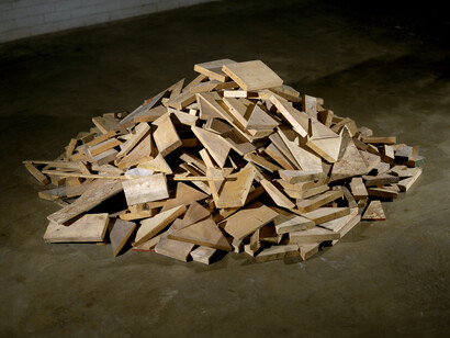 Kate Ericson and Mel Ziegler, From the Making of a House, 1995, Wood, 24 x 72 x 72 inches (variable), Unique