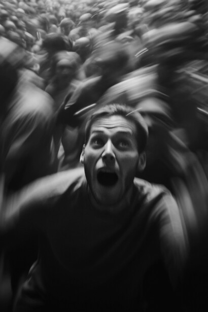 Medo em meio à multidão.Derrubados os medos, tantos, procurava algo de furtivamente possível de expressar…