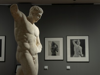 'Robert Mapplethorpe. Le forme della bellezza' sono esposti i grandi capolavori: i ritratti di personaggi famosi del mondo dell’arte, della letteratura, della musica, del cinema e una sezione dedicata al confronto con l’antico, esposte in mostra anche due sculture classiche conservate ai Musei Capitolini - la Statua di Afrodite della seconda metà del I sec. a.C. – inizi del I sec d.C. e la Statua di atleta, I secolo d.C. da un originale greco del V a.C. Museo dell'Ara Pacis, Roma, Italia. Credits immagini: Zètema Progetto Cultura
