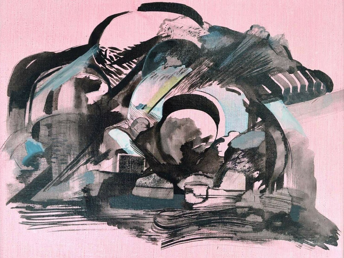 Merlin Ramos, Es Pink, 2015, 45 x 35 cm, Ink and Acrylic on Canvas