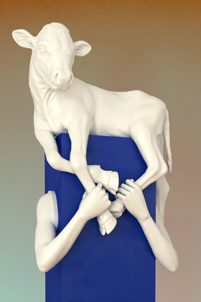 Aleksandra Domanovic, Kalbträgerin, 2017, Synthetischer Gips, Kerrock, Plexiglas und PU-Schaum, 7 Skulpturen, Unikate. Courtesy die Künstlerin und  Tanya Leighton, Berlin
© Foto: die Künstlerin