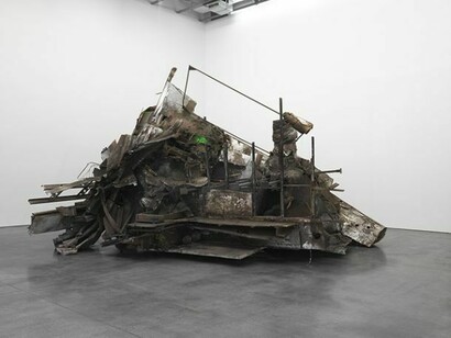 Peter Buggenhout, The Blind Leading the Blind #66, 2014, Mixed media (polyurethane, epoxy, foam, polyester, polystyrene, iron, wood, plastic, aluminum, paper, and household dust), 279 x 192 x 163 inches (708.7 x 487.7 x 414 cm). Copyright Peter Buggenhout. Courtesy Gladstone Gallery, New York and Brussels