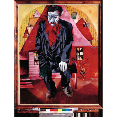 Marc Chagall L’ebreo in rosso 1915, olio su cartone San Pietroburgo, Museo di Stato Russo © Chagall ®, by SIAE 2014