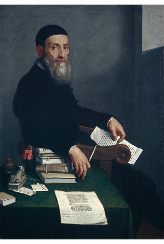 Giovanni Battista Moroni, Portrait of Giovanni Bressani (1490-1560), 1562, Oil on canvas, 116.20 x 88.80 cm (framed: 143.51 x 110.49 x 12.70 cm), original painted area: 114.20 x 81.00 cm, Purchased by Private Treaty 1977, Scottish National Gallery