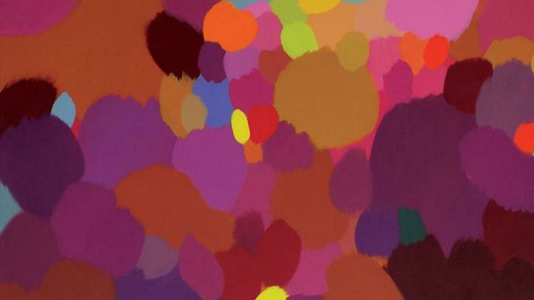 Samia Halaby, Takheel II, 2013, ccrylic on linen canvas, 122 x 167.5 cm. Courtesy of Ayyam Gallery Dubai