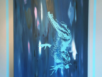 Matteo Sanna, Heaven holds a sense of wonder, 2015, 150 x 120 cm, acrylic on juta