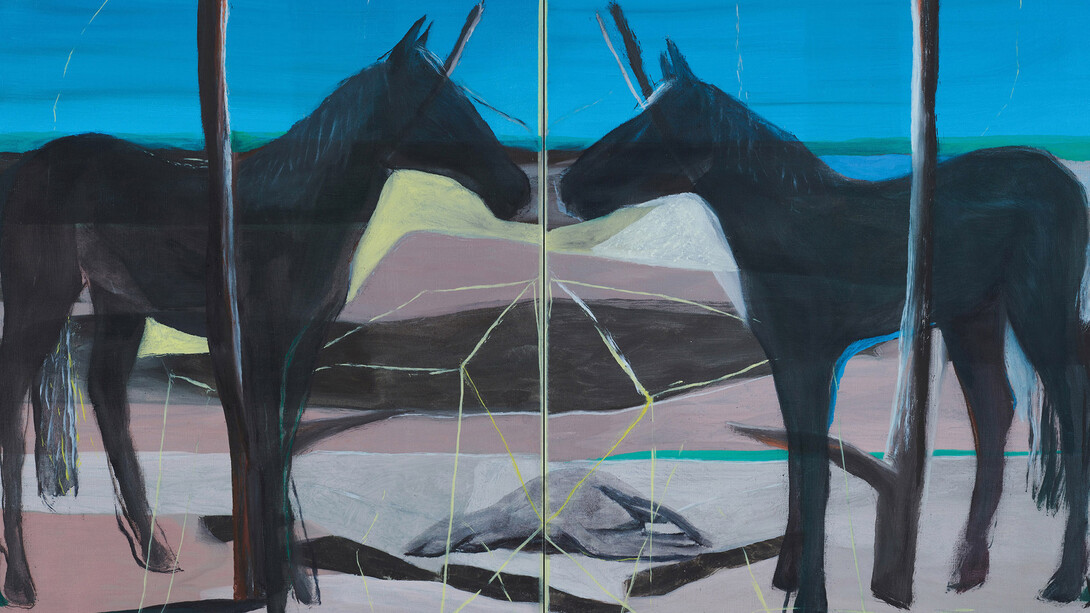 Marc Desgrandchamps, Un souvenir de Susan Rothenberg (detail), 2025. Courtesy of Galerie Lelong