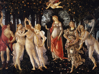 Botticelli, Alegoría de la primavera (detalle)
