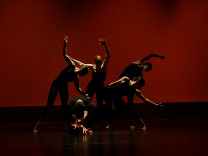 Gruppo di ballerini in un balletto di danza contemporanea