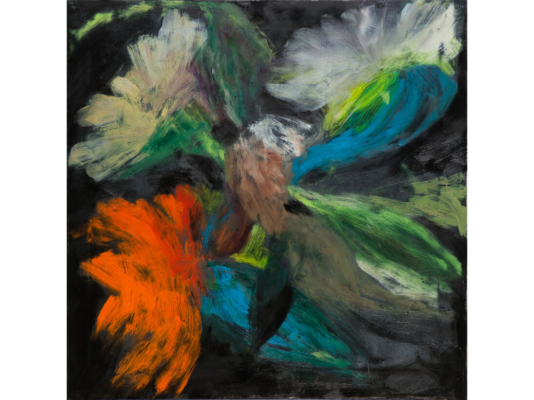Bleckner, Ross, Untitled 6654, 2014, oil on canvas, 18x18in. Courtesy Sargent's Daughters and Mary Boone Gallery.